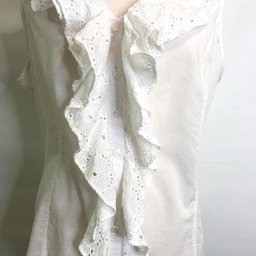 Jones New York XL sleeveless ruffle shirt EUC - Picture 5 of 8